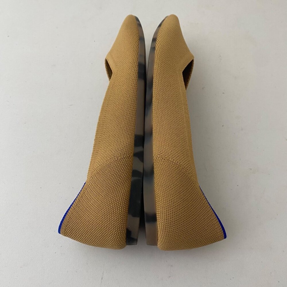 Rothy's The Point II Flats Shoes Tan Brown Gold - Picture 5 of 8